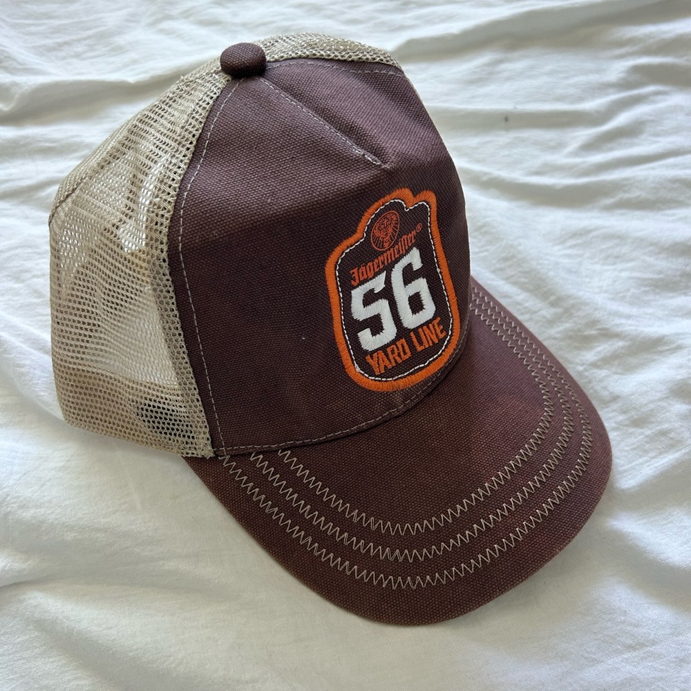 Jäegermeister Vintage Brown and Tan Trucker Hat with Patch